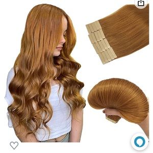 Human Hair Extensions Tape ins, Medium Auburn 20 Inch 50g 20pcs
